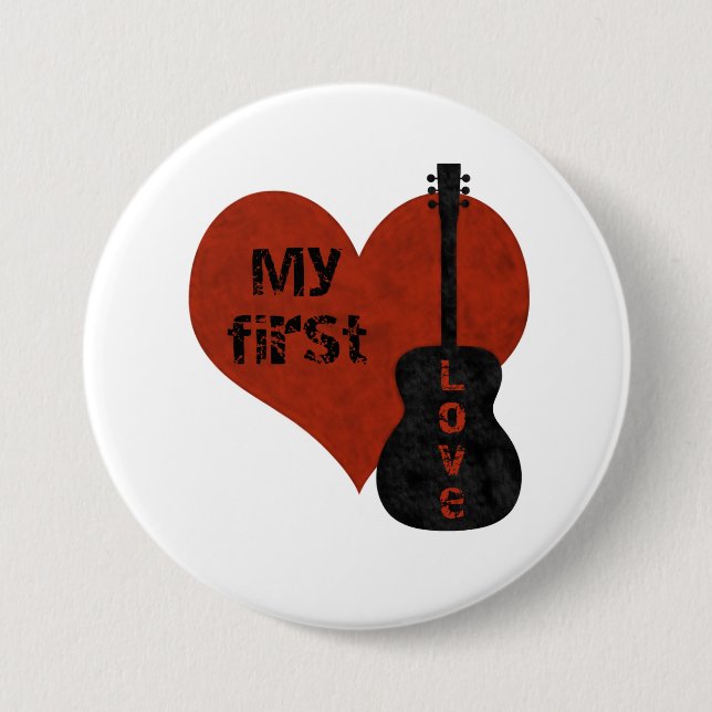My First Love Guitar Button (Front)