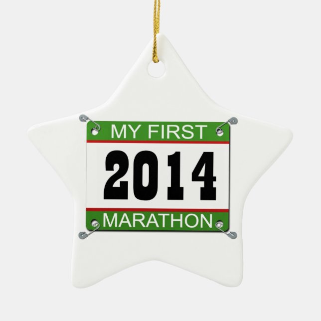 My First Marathon - 2014 Ceramic Ornament (Front)