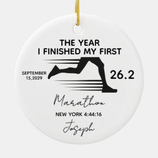 My First Marathon 26.2 Custom Name & Year Ceramic Ornament