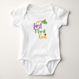 My First Mardi Gras // Cute Carnival Party Baby Bodysuit