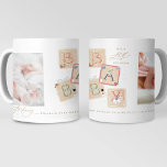 My First Merry Christmas Two Photo Baby Birth Coffee Mug<br><div class="desc">💌 Share the love and spread holiday cheer with my thoughtfully crafted greeting card. This card is a canvas of for your holiday wishes to friends, family and colleges. I adorned the captivating designs and this defined my entire holiday collection. I hope you love the cards and collection as much...</div>