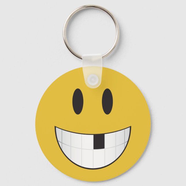 My first missing tooth emoji keychain (Front)