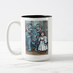 My First Pet #1 - Surreal Odd Goth Creature Two-Tone Coffee Mug
