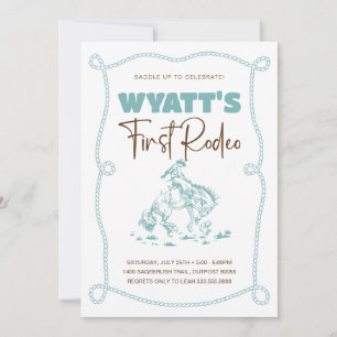 My First Rodeo Birthday Invitation   Western
