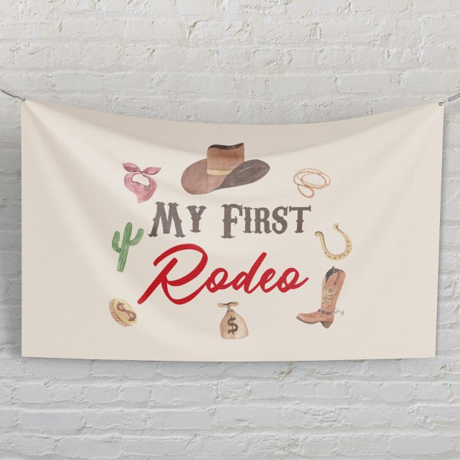 My First Rodeo Cowboy 1st First Birthday Banner (Creator Uploaded)