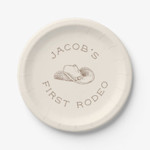 My First Rodeo Customizable Birthday Paper Plate