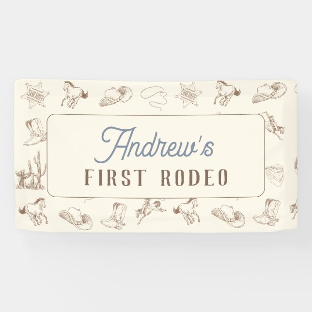 My First Rodeo Personalized Birthday Banner (Horizontal)