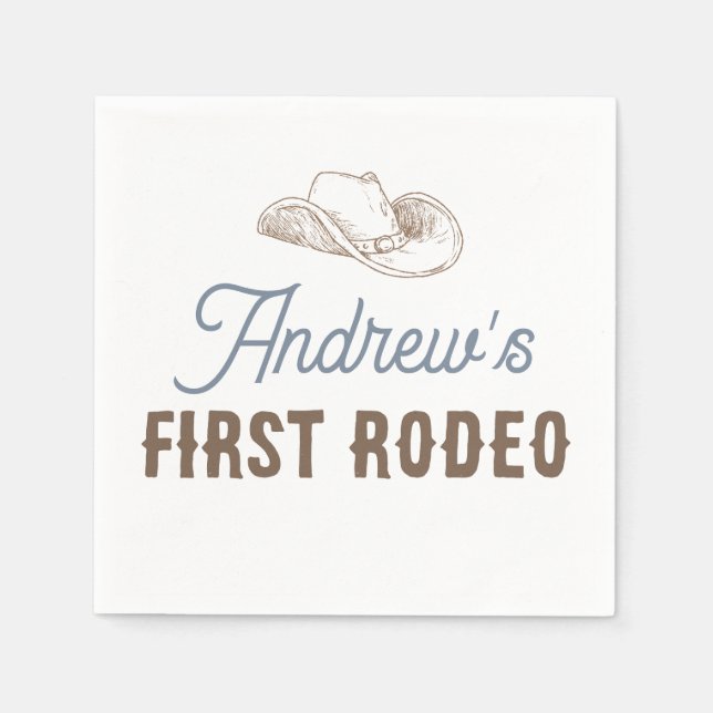 My First Rodeo Personalized Birthday Napkin (Front)