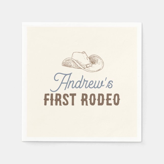 My First Rodeo Personalized Birthday Napkin (Front)
