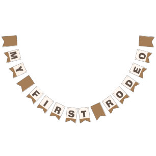 My First Rodeo Western Birthday Bunting Flags