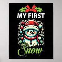 My First Snow Cute Snowman Winter Xmas Christmas 