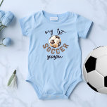 My First Soccer Season Watercolor Soccer Ball  Baby Bodysuit<br><div class="desc">My First Soccer Season Watercolor Soccer Ball baby bodysuit. Get your little athlete ready for their first soccer season with this adorable baby bodysuit! Featuring a charming watercolor soccer ball design, it adds a playful touch to your baby's outfit. The quote "My First Soccer Season" proudly celebrates their exciting milestone....</div>
