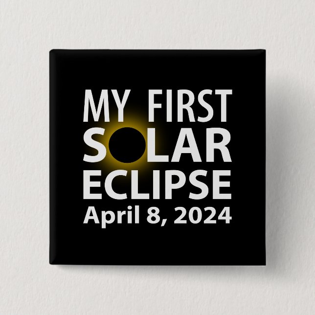 My First Solar Eclipse 2 Inch Square Button (Front)