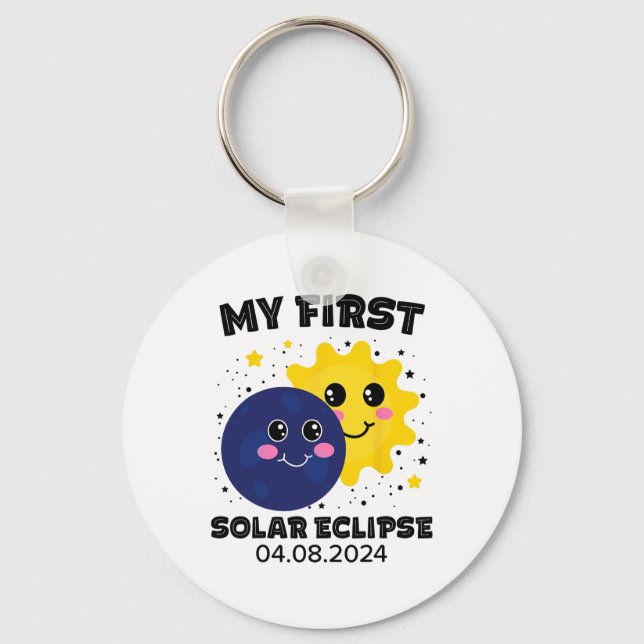 My First Solar Eclipse Toddler Boys Girls 2024 Sol Keychain (Front)
