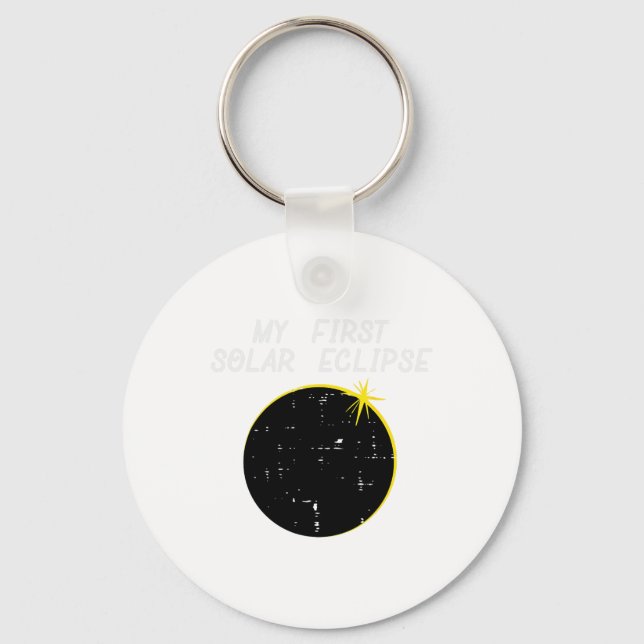 My First Solar Eclipse Totality 2024 April 8 Men W Keychain (Front)