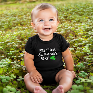 My First St. Patrick's Day Green Shamrock Baby Bodysuit