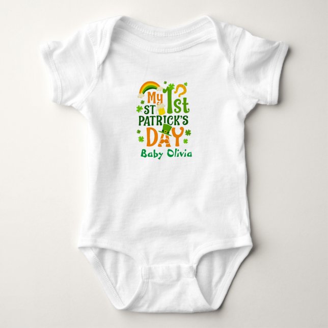 My First St Patricks's Day Cute Baby Bodysuit (Front)