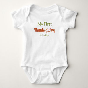 My First Thanksgiving Autumn Colours & Name Baby Bodysuit