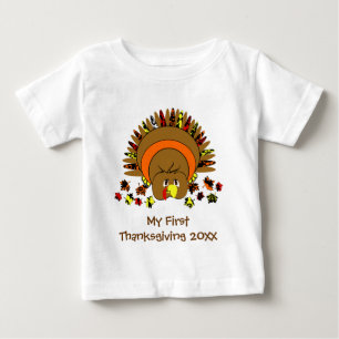 My first Thanksgiving Cute Turkey Baby T-Shirt