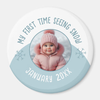My first time seeing snow custom photo and year ma magnet