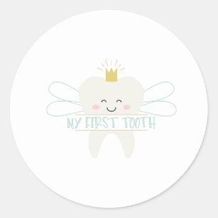 My First Tooth Classic Round Sticker