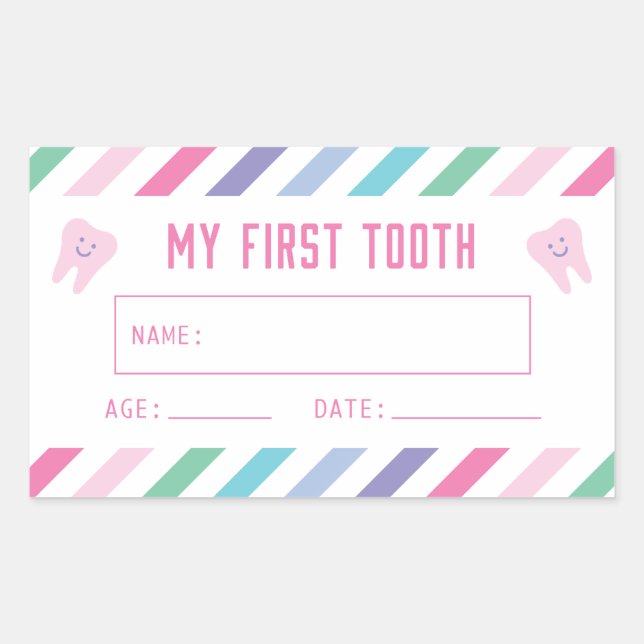 My First Tooth Keepsake Girl Sticker (Front)