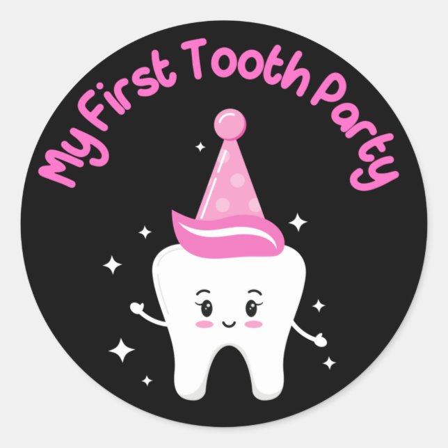 My First Tooth Party - Armenian Baby - Agra Hadig  Classic Round Sticker (Front)