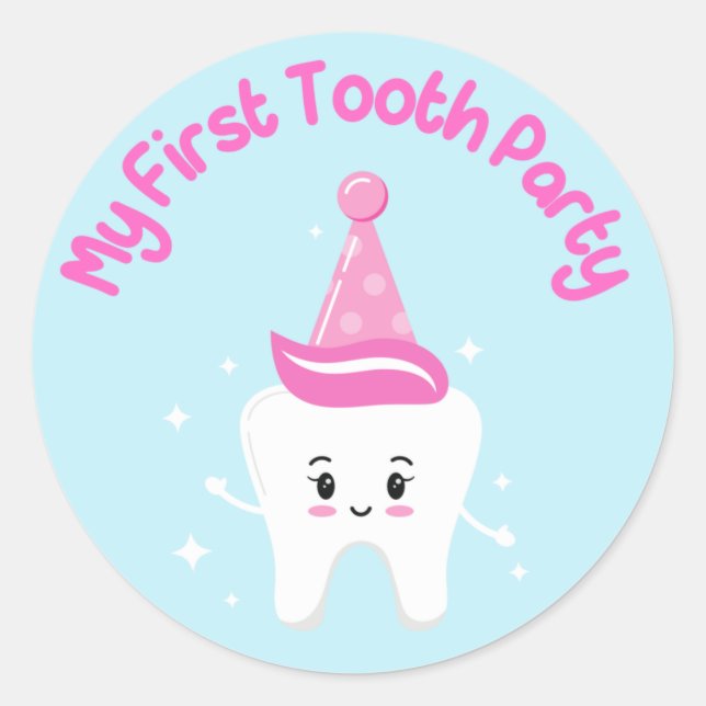 My First Tooth Party - Armenian Baby - Agra Hadig  Classic Round Sticker (Front)