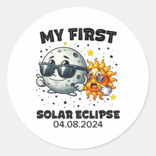 My First Total Solar Eclipse April 8 2024 Toddler Classic Round Sticker