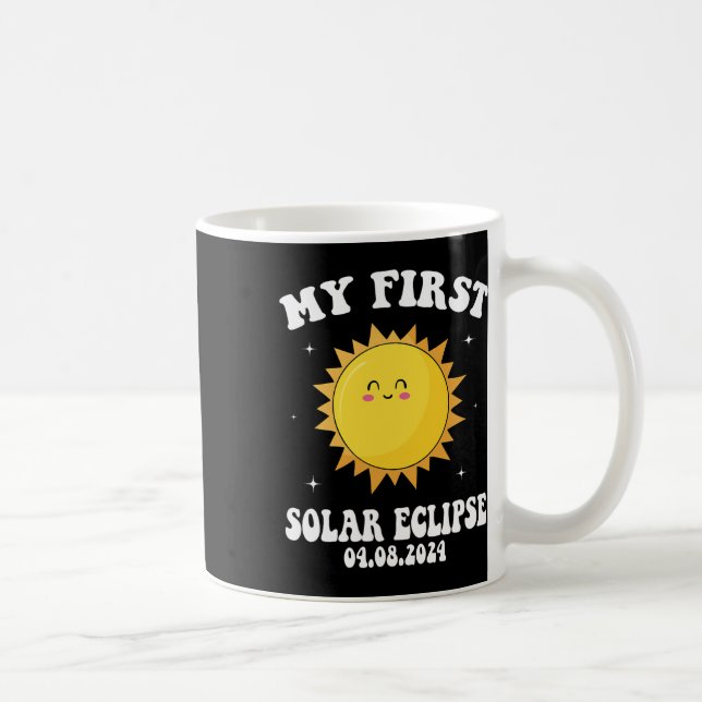 My First Total Solar Eclipse April 8th For Kids Bo Coffee Mug (Right)
