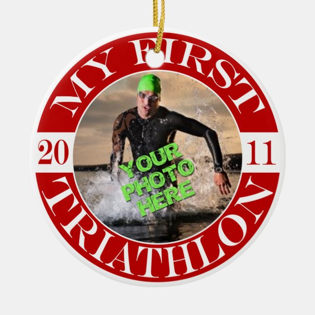 My First Triathlon - 2011 Ceramic Ornament (Front)