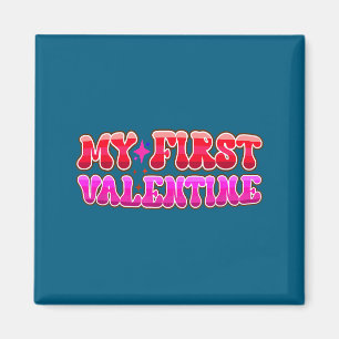 My First Valentine Heart Stars Fun Celebration  Magnet