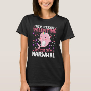 My First Valentine With My Narwhal Animal Heart Co T-Shirt