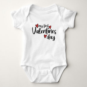 My First Valentine's Day // Cute Valentines Day Baby Bodysuit
