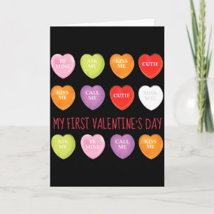 My First Valentines Day Cute Vintage Heart Custom  Card