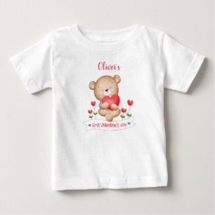 My first Valentine's day Personalized Baby boy T-Shirt