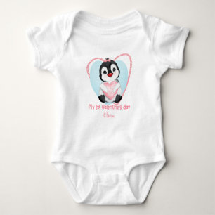 My first Valentine's day Personalized Baby girl Ba Bodysuit