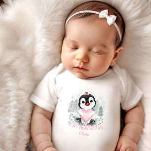 My first Valentine's day Personalized Baby girl Bodysuit