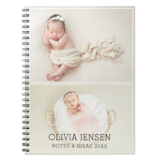 My First Year 2 Photos First Birthday Keepsake  Notebook