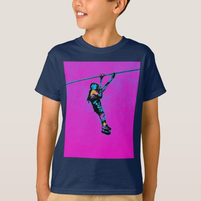 My First Zipline Ride - Ziplining T-Shirt (Front)