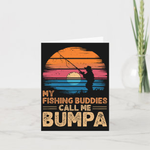 My Fishing Buddies Call Me Bumpa Retro Vintage Gra Card