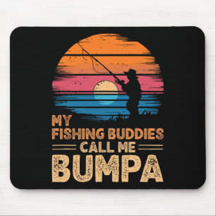 My Fishing Buddies Call Me Bumpa Retro Vintage Gra Mouse Pad