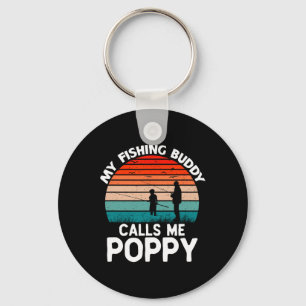 My Fishing Buddy Calls Me Poppy Retro Vintage Gran Keychain