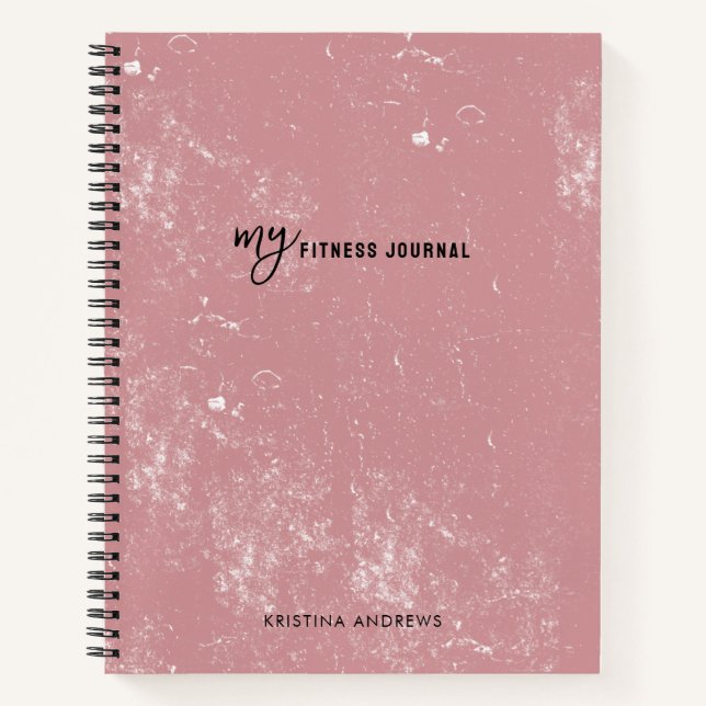 My Fitness Journal Custom Name Blush Pink (Front)