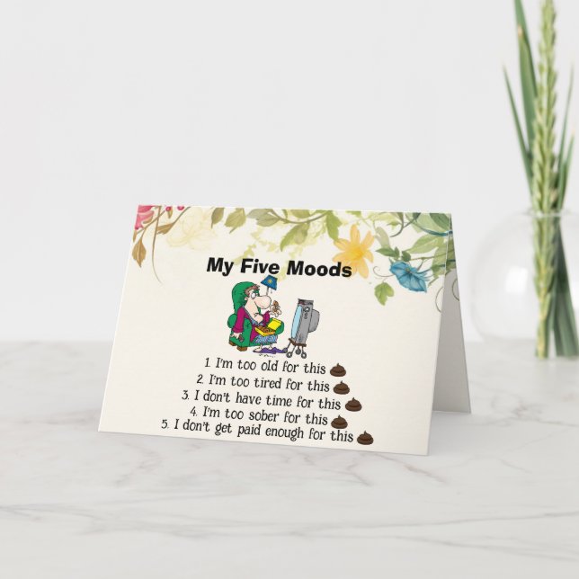  My Five Moods Greeting Card (Front)