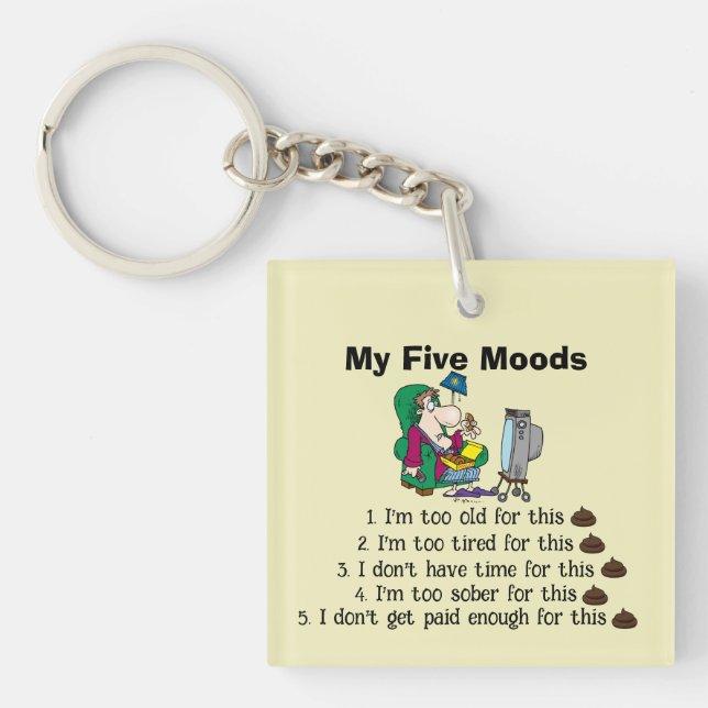 My Five Moods Keychain (Front)