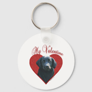 My Flat-Coated Retriever Valentine Keychain