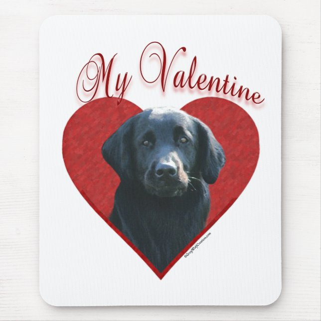 My Flat-Coated Retriever Valentine Mouse Pad (Front)