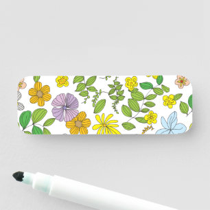 My Flower Design Name Tag