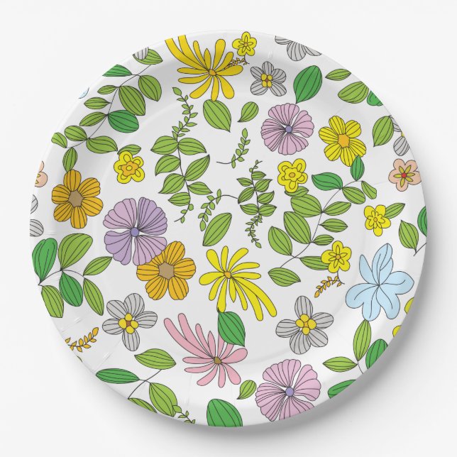 My Flower Design Paper Plate (Front)